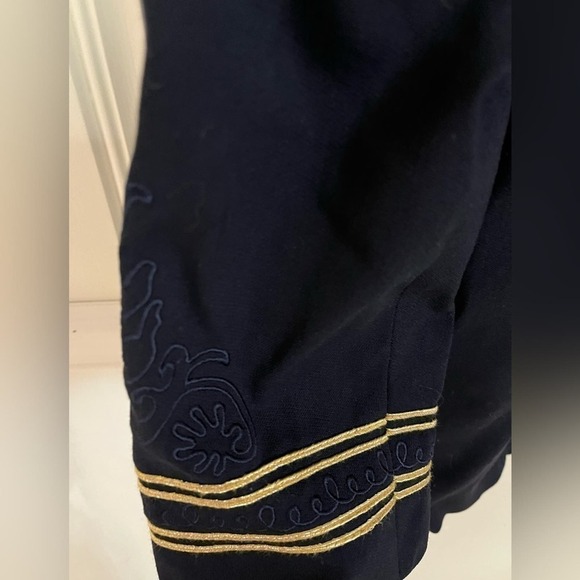 Vintage 80s 90s Cashmere Wool Lightweight Nautical Liz Claiborne Navy Blazer 6 - Picture 6 of 8